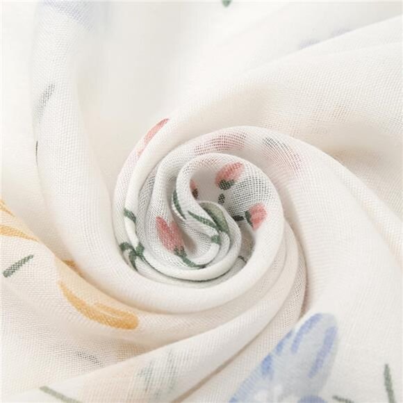 Womens Boho Scarf Floral Lightweight Shawl Wrap Fringed Summer Fall Winter Gift - Picture 3 of 7